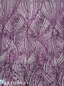 Dark Purple Damask Stretch Sequin Fabric On Mesh -Luxtex Store DarkPurpleDamaskStretchSequinFabricOnMesh3 1