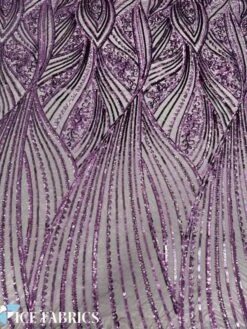 Dark Purple Damask Stretch Sequin Fabric On Mesh -Luxtex Store DarkPurpleDamaskStretchSequinFabricOnMesh4