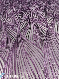 Damask Stretch Sequin Fabric On Mesh -Luxtex Store DarkPurpleDamaskStretchSequinFabricOnMesh5