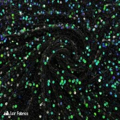 Emma Embroidery Sequins On Velvet Fabric | 2 Way Stretch -Luxtex Store EmeraldGreenonBlackVelvetEmmaStretchVelvetFabricwithEmbroiderySequin 4 6714ec5b 7b13 4868 875d 93dffeb59741