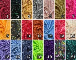 Emma Embroidery Sequins On Velvet Fabric | 2 Way Stretch