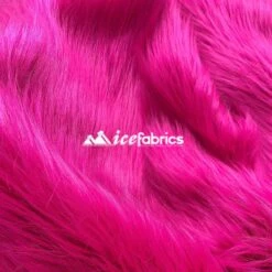 Fuchsia Shaggy Mohair Long Pile Faux Fur Upholstery Fabric