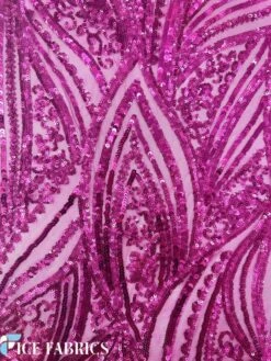 Fuchsia Damask Stretch Sequin Fabric On Mesh -Luxtex Store FuchsiaDamaskStretchSequinFabricOnMesh4