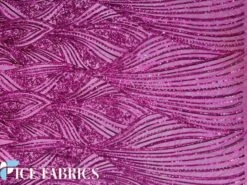 Fuchsia Damask Stretch Sequin Fabric On Mesh -Luxtex Store FuchsiaDamaskStretchSequinFabricOnMesh5