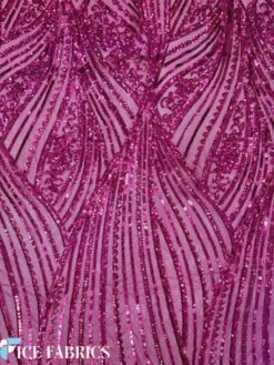 Fuchsia Damask Stretch Sequin Fabric On Mesh -Luxtex Store FuchsiaDamaskStretchSequinFabricOnMesh6