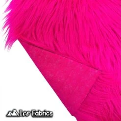 Fuchsia IceFabrics Square Shaggy Long Pile Faux Fur Fabric -Luxtex Store FuchsiaIceFabricsSquareShaggyLongPileFauxFurFabric 3