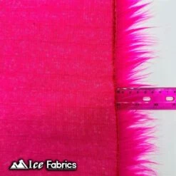 Fuchsia IceFabrics Square Shaggy Long Pile Faux Fur Fabric -Luxtex Store FuchsiaIceFabricsSquareShaggyLongPileFauxFurFabric 4