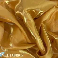 Gold Reflective Liquid Crystal Silky Satin Fabric -Luxtex Store GoldReflectiveLiquidThickSilkySatinCrystal3