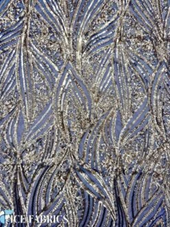 Gold On Black Damask Stretch Sequin Fabric On Mesh -Luxtex Store GoldonBlackDamaskStretchSequinFabricOnMesh4