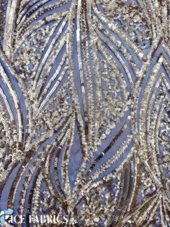 Gold On Black Damask Stretch Sequin Fabric On Mesh -Luxtex Store GoldonBlackDamaskStretchSequinFabricOnMesh6