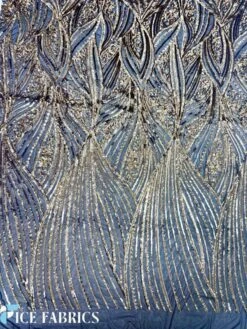 Gold On Black Damask Stretch Sequin Fabric On Mesh -Luxtex Store GoldonBlackDamaskStretchSequinFabricOnMesh7