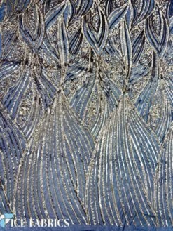 Gold On Black Damask Stretch Sequin Fabric On Mesh -Luxtex Store GoldonBlackDamaskStretchSequinFabricOnMesh8