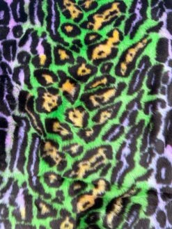 Green Leopard Short Pile Faux Fur Fabric By The Yard 13 Green Leopard Short Pile Faux Fur Fabric By The Yard -Luxtex Store Green 6