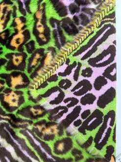 Green Leopard Short Pile Faux Fur Fabric By The Yard 14 Green Leopard Short Pile Faux Fur Fabric By The Yard -Luxtex Store Green 8