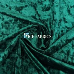 Hunter Green Stretch Crushed Velvet Upholstery Fabric
