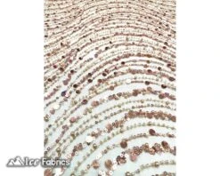 Wavy Beaded Embroidered Sequin Fabric On Mesh Fabric -Luxtex Store Hunter Green Wavy Beaded Embroidered Sequin Fabric on Mesh Fabric 2