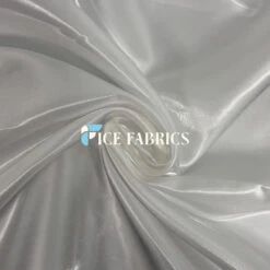 Ivory Reflective Liquid Crystal Silky Satin Fabric