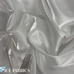 Ivory Reflective Liquid Crystal Silky Satin Fabric -Luxtex Store IvoryMauveReflectiveLiquidThickSilkySatinCrystal3