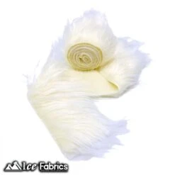 Ivory Shaggy Mohair Strips Ribbon Faux Fur Fabric Pre Cut Roll -Luxtex Store IvoryShaggyMohairStripsRibbonFauxFurFabricPreCutRoll 2