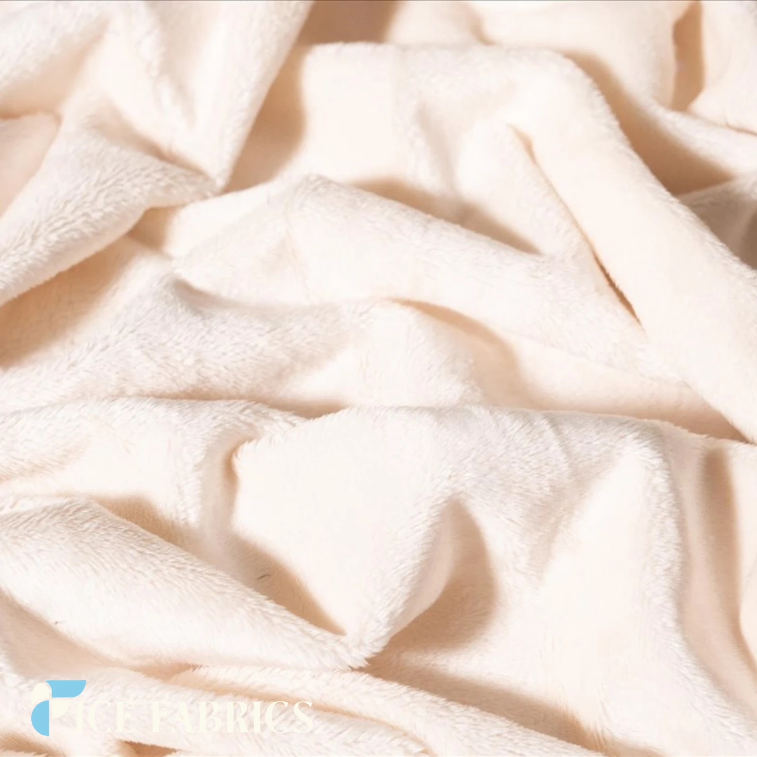 Ivory Minky Solid 3mm Pile Blanket Fabric 5 Ivory Minky Solid 3mm Pile Blanket Fabric - Image 3