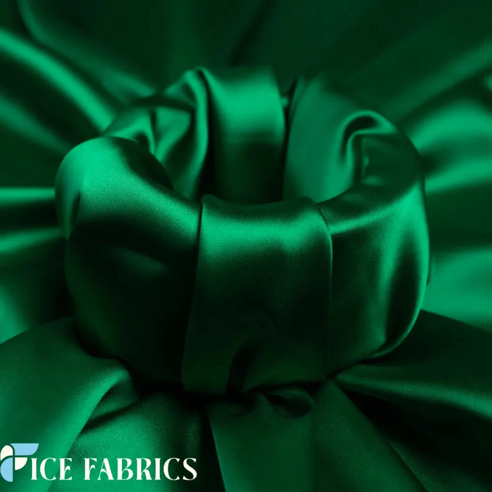 Kelly Green Luxury Silk Stretch Satin Fabric 4 Kelly Green Luxury Silk Stretch Satin Fabric - Image 2