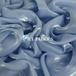 Light Blue Crystal Reflective Liquid Chiffon Fabric