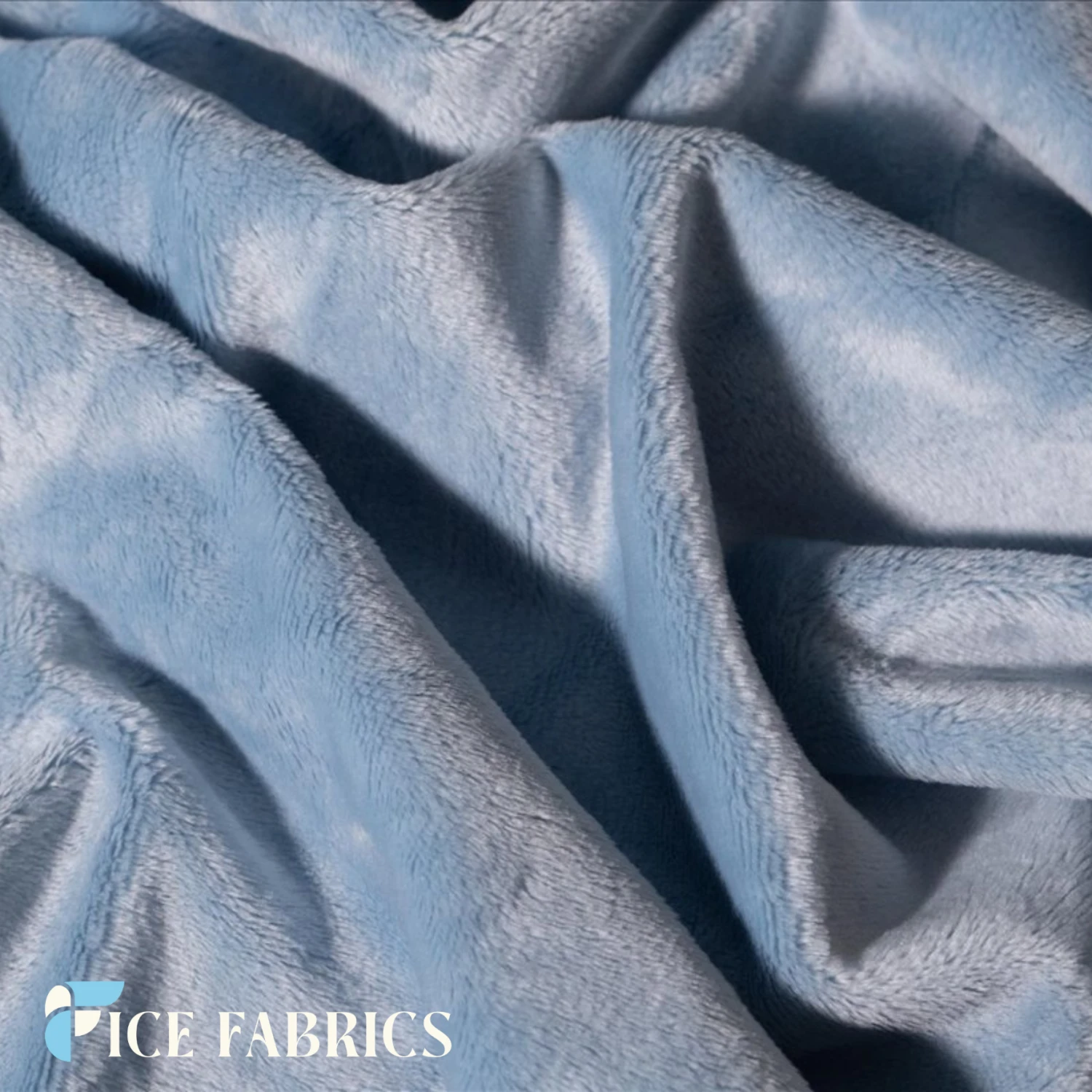 Light Blue Ultra Soft 3mm Minky Fabric Faux Fur 5 Light Blue Ultra Soft 3mm Minky Fabric Faux Fur - Image 3