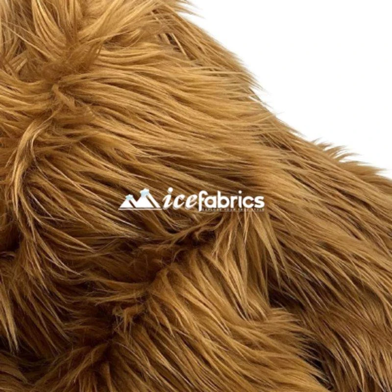 Light Brown Shaggy Mohair Long Pile Faux Fur Upholstery Fabric 5 Light Brown Shaggy Mohair Long Pile Faux Fur Upholstery Fabric - Image 3