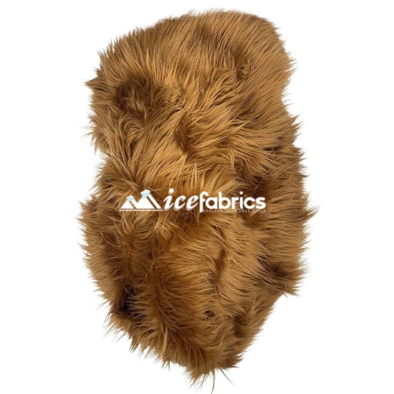 Light Brown Shaggy Mohair Long Pile Faux Fur Upholstery Fabric 6 Light Brown Shaggy Mohair Long Pile Faux Fur Upholstery Fabric - Image 4