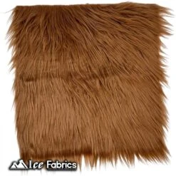 IceFabrics Square Shaggy Long Pile Faux Fur Fabric -Luxtex Store LightBrownIceFabricsSquareShaggyLongPileFauxFurFabric 1 1