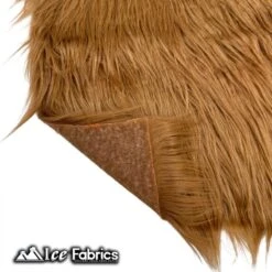 Light Brown IceFabrics Square Shaggy Long Pile Faux Fur Fabric -Luxtex Store LightBrownIceFabricsSquareShaggyLongPileFauxFurFabric 3