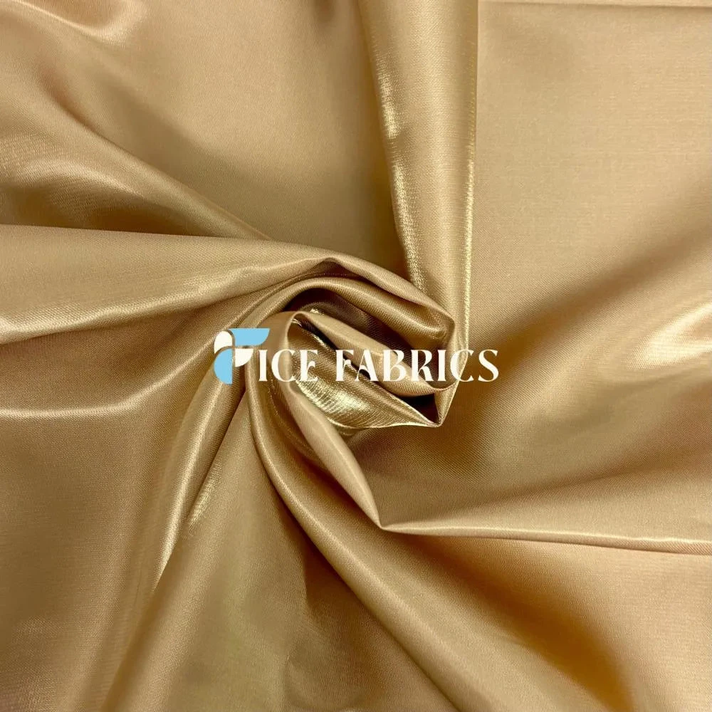 Light Gold Reflective Liquid Crystal Silky Satin Fabric 3 Light Gold Reflective Liquid Crystal Silky Satin Fabric