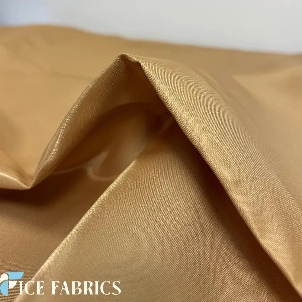 Light Gold Reflective Liquid Crystal Silky Satin Fabric 4 Light Gold Reflective Liquid Crystal Silky Satin Fabric - Image 2