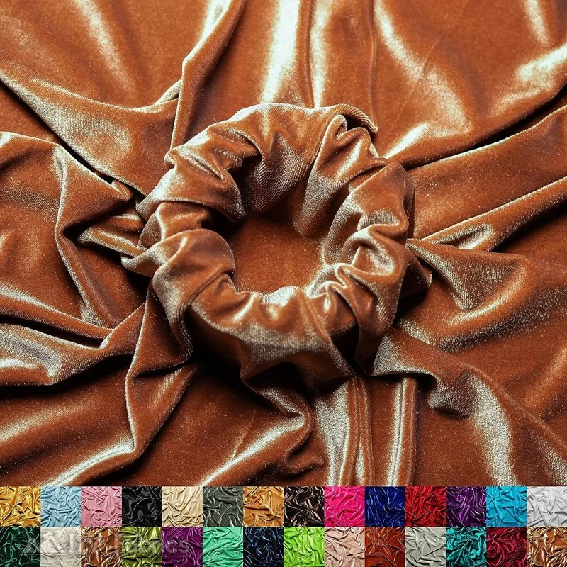 Light Brown Soft And Smooth Stretch Velvet Upholstery Fabric