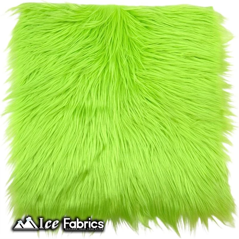 Lime IceFabrics Square Shaggy Long Pile Faux Fur Fabric 5 Lime IceFabrics Square Shaggy Long Pile Faux Fur Fabric - Image 3