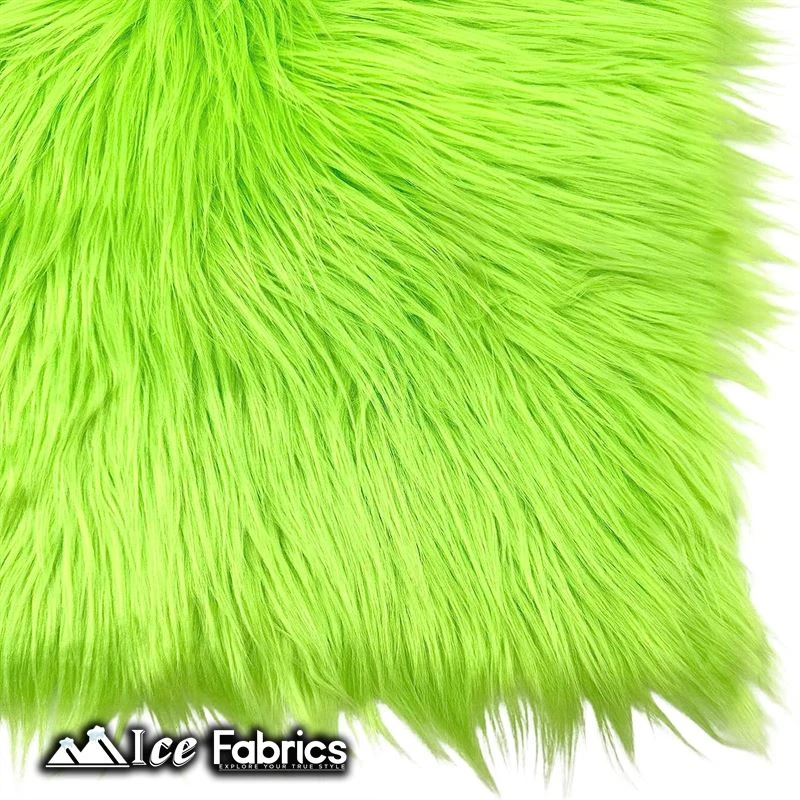 Lime IceFabrics Square Shaggy Long Pile Faux Fur Fabric 3 Lime IceFabrics Square Shaggy Long Pile Faux Fur Fabric