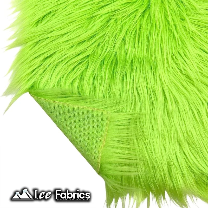 Lime IceFabrics Square Shaggy Long Pile Faux Fur Fabric 4 Lime IceFabrics Square Shaggy Long Pile Faux Fur Fabric - Image 2