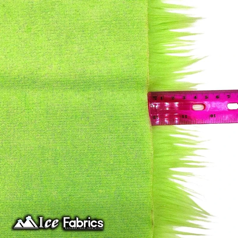 Lime IceFabrics Square Shaggy Long Pile Faux Fur Fabric 6 Lime IceFabrics Square Shaggy Long Pile Faux Fur Fabric - Image 4