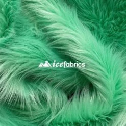 Mint Shaggy Mohair Long Pile Faux Fur Upholstery Fabric -Luxtex Store Mint2