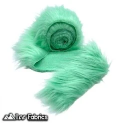 Mint Shaggy Mohair Strips Ribbon Faux Fur Fabric Pre Cut Roll -Luxtex Store MintShaggyMohairStripsRibbonFauxFurFabricPreCutRoll 4