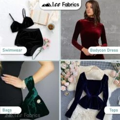 Mint Stretch Velvet Fabric Soft And Smooth -Luxtex Store Mint Ice Fabrics Stretch Velvet Fabric Soft and Smooth 5