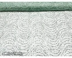 Wavy Beaded Embroidered Sequin Fabric On Mesh Fabric -Luxtex Store Mint Wavy Beaded Embroidered Sequin Fabric on Mesh Fabric