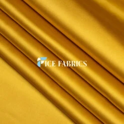 Mustard Gold Luxury Silk Stretch Satin Fabric