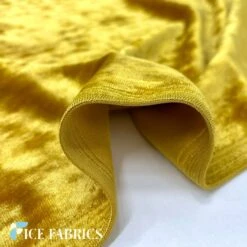 Mustard Gold Stretch Crushed Velvet Fabric By The Roll -Luxtex Store MustardGoldStretchCurshedVelvetFabric4 1