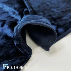 Navy Blue Stretch Crushed Velvet Fabric -Luxtex Store NavyBlueStretchCrushedVelvetFabric4