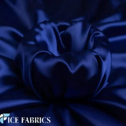 Luxury Silk Stretch Satin Fabric -Luxtex Store NavyLuxurySilkStretchSatinFabricThickSatin2