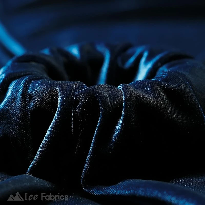 Navy Blue Soft And Smooth Stretch Velvet Upholstery Fabric - Image 7