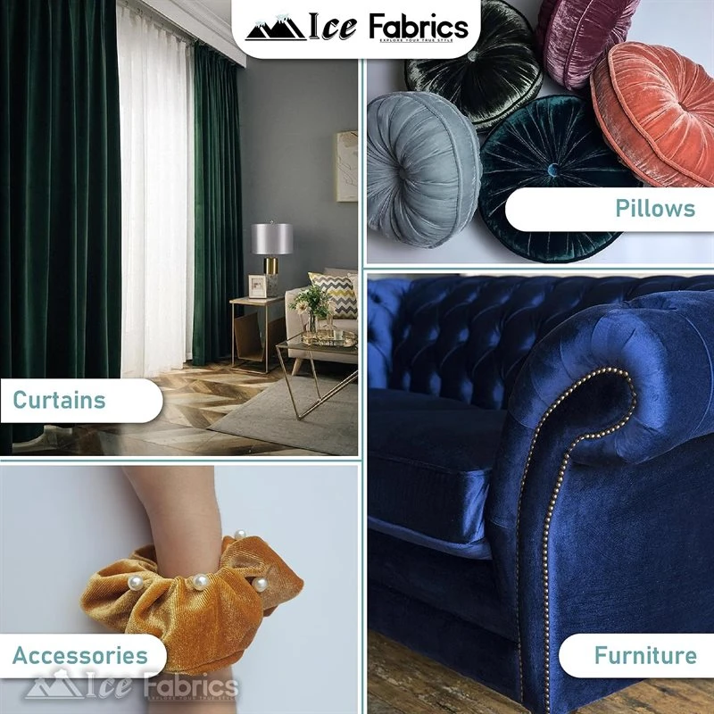 Navy Blue Stretch Velvet Fabric Soft And Smooth - Image 5