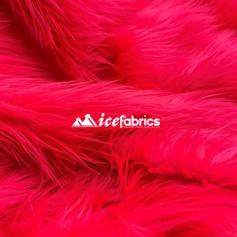 Neon Pink Shaggy Mohair Long Pile Faux Fur Upholstery Fabric 5 Neon Pink Shaggy Mohair Long Pile Faux Fur Upholstery Fabric - Image 3