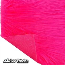 IceFabrics Square Shaggy Long Pile Faux Fur Fabric -Luxtex Store NeonPinkIceFabricsSquareShaggyLongPileFauxFurFabric 3 1